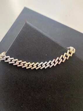 Tricolor Moissanite Monaco Bracelet